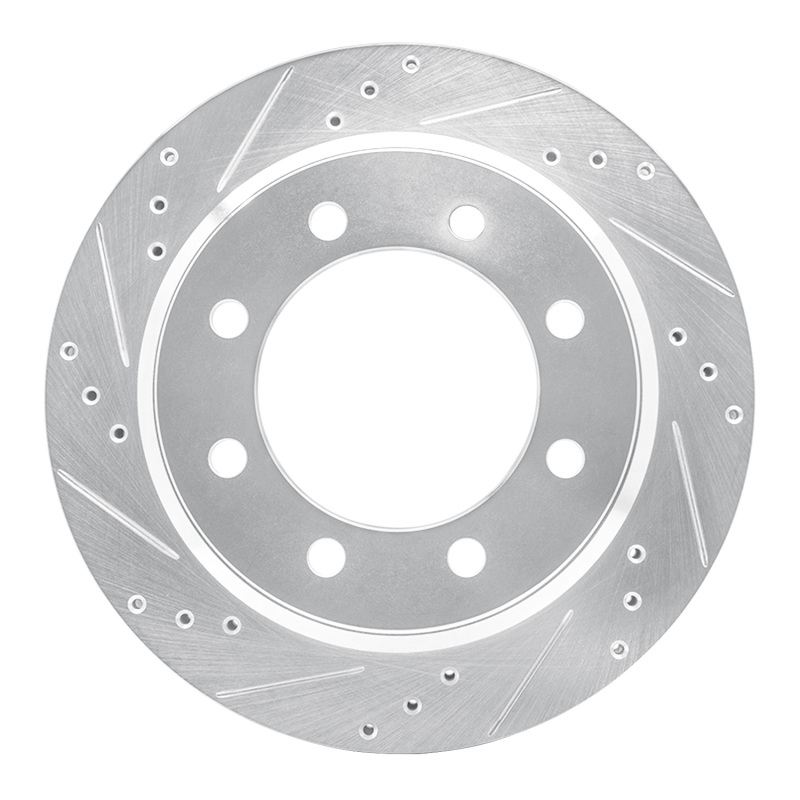 Ford E-150 Brake Rotor (1) - Rear Left - R1 Concepts - Drilled & Slotted - Silver - `08-`25